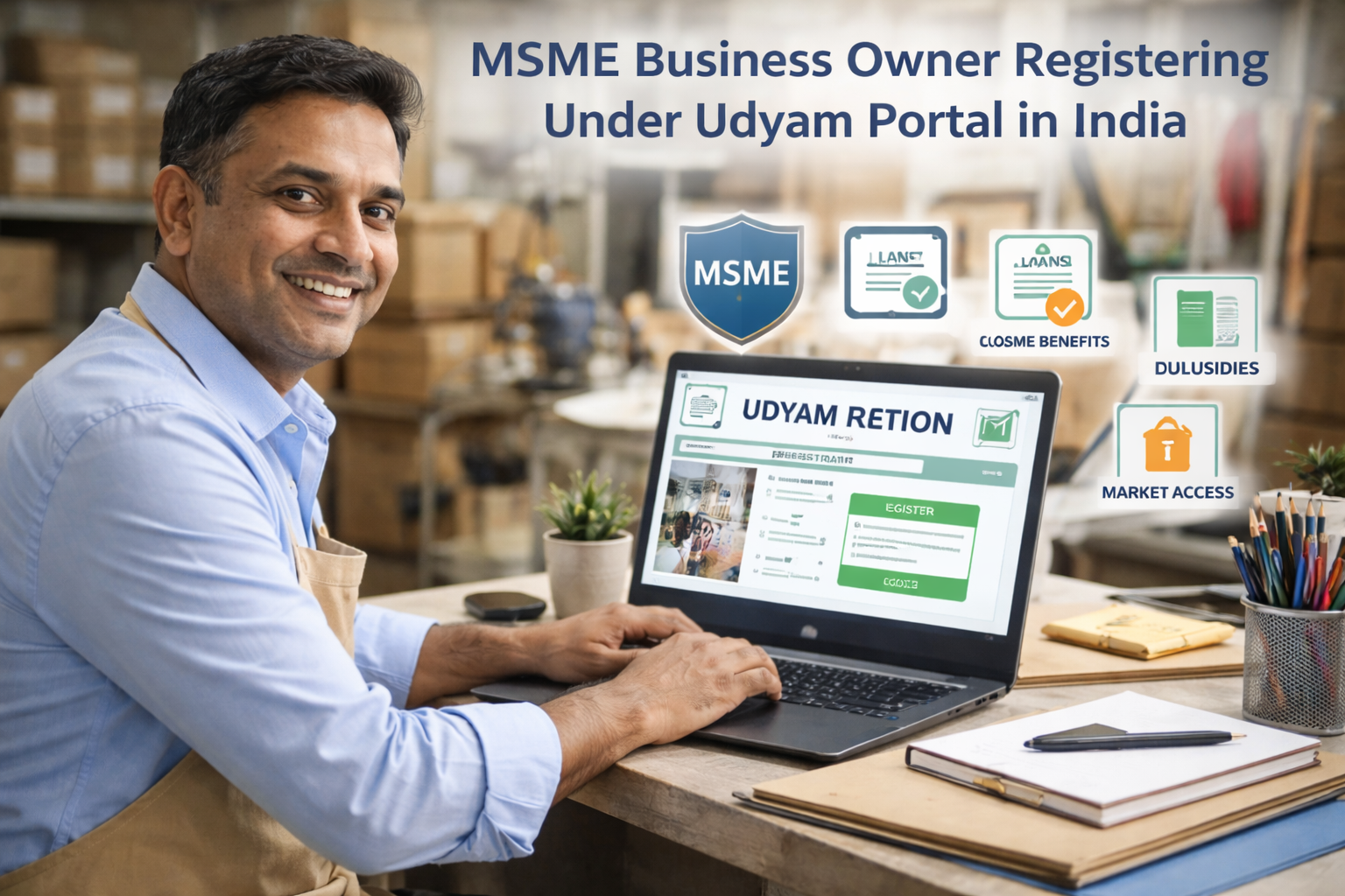 MSME business owner registering under Udyam portal in India